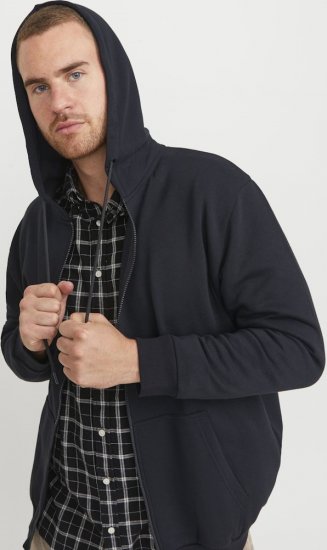 Jack & Jones BRADLEY Zip Hoodi Black - Sweatshirts & hoodies - Sweatshirts/Hoodies grande taille homme