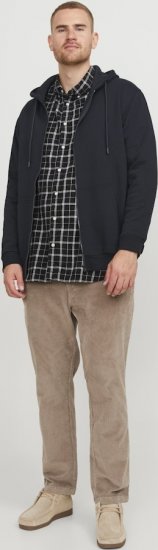 Jack & Jones BRADLEY Zip Hoodi Black - Sweatshirts & hoodies - Sweatshirts/Hoodies grande taille homme