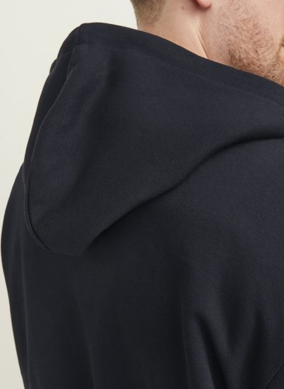 Jack & Jones BRADLEY Zip Hoodi Black - Sweatshirts & hoodies - Sweatshirts/Hoodies grande taille homme