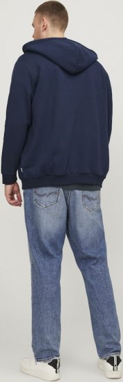 Jack & Jones BRADLEY Zip Hoodie Navy Blazer - Sweatshirts & hoodies - Sweatshirts/Hoodies grande taille homme
