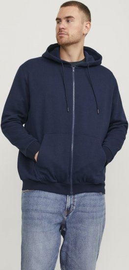 Jack & Jones BRADLEY Zip Hoodie Navy Blazer - Sweatshirts & hoodies - Sweatshirts/Hoodies grande taille homme