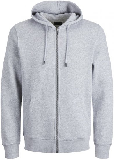 Jack & Jones BRADLEY Zip Hoodie Light Grey Melange - Sweatshirts & hoodies - Sweatshirts/Hoodies grande taille homme