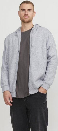 Jack & Jones BRADLEY Zip Hoodie Light Grey Melange - Sweatshirts & hoodies - Sweatshirts/Hoodies grande taille homme