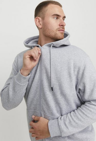 Jack & Jones BRADLEY Zip Hoodie Light Grey Melange - Sweatshirts & hoodies - Sweatshirts/Hoodies grande taille homme