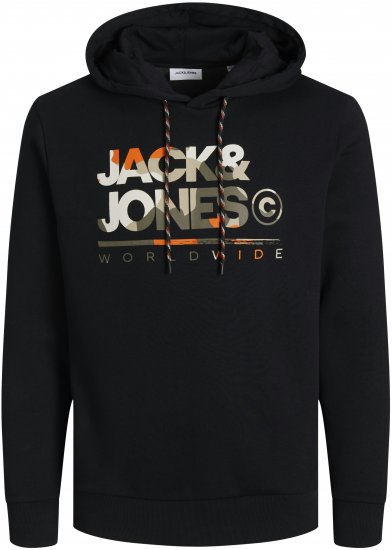 Jack & Jones JJLUKE Hoodie Black - Sweatshirts & hoodies - Sweatshirts/Hoodies grande taille homme
