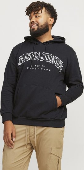 Jack & Jones CALEB Hoodie Black - Sweatshirts & hoodies - Sweatshirts/Hoodies grande taille homme
