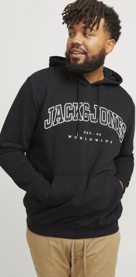 Jack & Jones CALEB Hoodie Black - Sweatshirts & hoodies - Sweatshirts/Hoodies grande taille homme