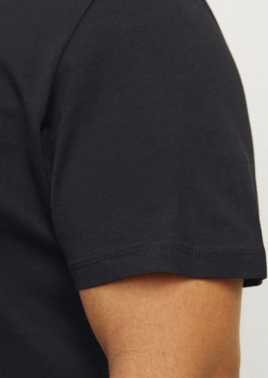 Jack & Jones CALEB VARSITY O-Neck T-Shirt Black - T-shirts - T-shirts Homme Grande Taille