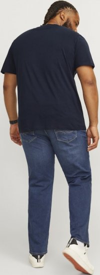 Jack & Jones CALEB VARSITY O-Neck T-Shirt Navy Blazer - T-shirts - T-shirts Homme Grande Taille