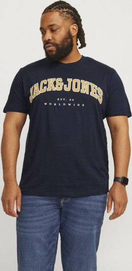 Jack & Jones CALEB VARSITY O-Neck T-Shirt Navy Blazer - T-shirts - T-shirts Homme Grande Taille