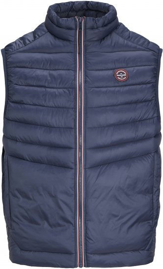 Jack & Jones SPRINT True Red Stitches BODYWARMER Navy Blazer - Vestes - Vestes homme grandes tailles