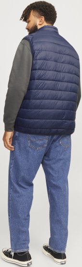 Jack & Jones SPRINT True Red Stitches BODYWARMER Navy Blazer - Vestes - Vestes homme grandes tailles