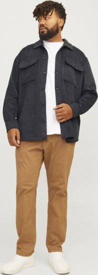 Jack & Jones BRADLEY OLLIE Overshirt LS Black - Chemises - Chemises Grandes Tailles Hommes