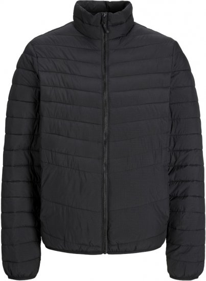 Jack & Jones STATE Puffer Jacket With Collar Black - Vestes - Vestes homme grandes tailles