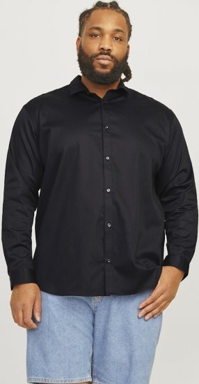 Jack & Jones ARMA LS Shirt Black - Chemises - Chemises Grandes Tailles Hommes
