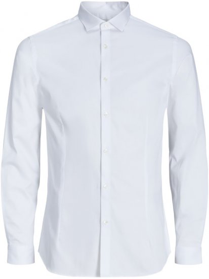 Jack & Jones ARMA LS Shirt White - Chemises - Chemises Grandes Tailles Hommes