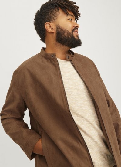 Jack & Jones DYLAN Clean Jacket Brown - Vestes - Vestes homme grandes tailles