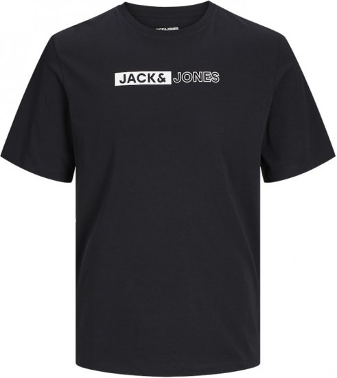 Jack & Jones CORP Logo Play 5 T-Shirt Black - T-shirts - T-shirts Homme Grande Taille