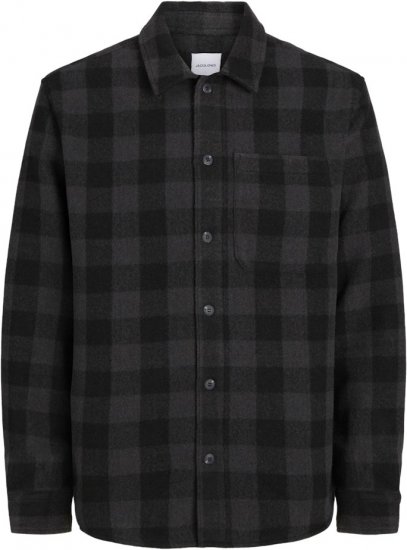 Jack & Jones ZAC BRUSHED Long Sleeve OVERSHIRT Grey - Chemises - Chemises Grandes Tailles Hommes