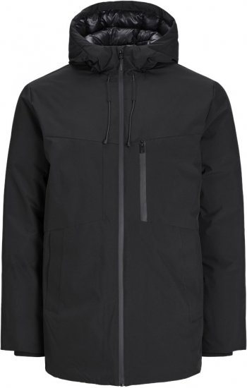 Jack & Jones PAYNE Windproof Parka Black - Vestes - Vestes homme grandes tailles