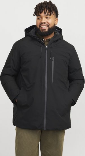 Jack & Jones PAYNE Windproof Parka Black - Vestes - Vestes homme grandes tailles