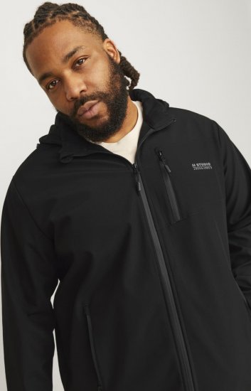 Jack & Jones JJTAYLOR Softshell Jacket Black - Vestes - Vestes homme grandes tailles