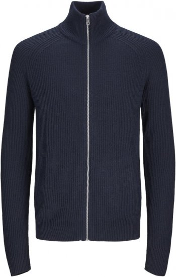 Jack & Jones PANNEL Turtleneck Knitted Sweater with Zipper Navy Blazer - Sweatshirts & hoodies - Sweatshirts/Hoodies grande taille homme