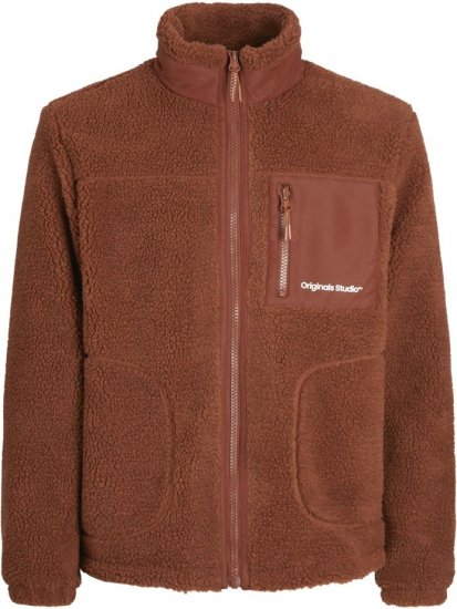 Jack & Jones ESTERBRO High Collar Teddy Jacket Brandy Brown - Vestes - Vestes homme grandes tailles