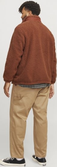 Jack & Jones ESTERBRO High Collar Teddy Jacket Brandy Brown - Vestes - Vestes homme grandes tailles
