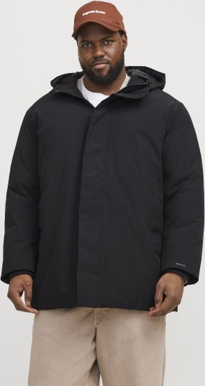 Jack & Jones KEEN Windproof Parka Black - Vestes - Vestes homme grandes tailles