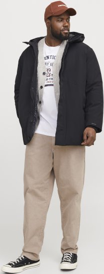 Jack & Jones KEEN Windproof Parka Black - Vestes - Vestes homme grandes tailles