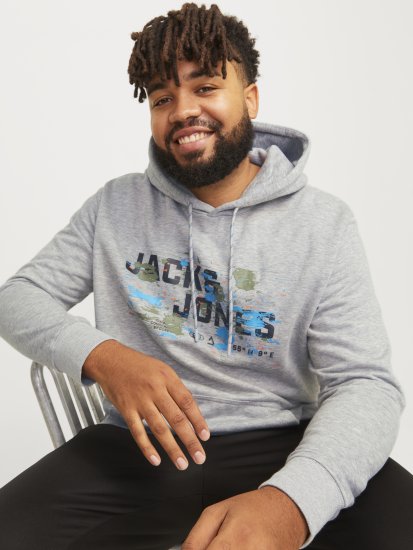 Jack & Jones JCOOUTDOOR Hoodie Light Grey - Sweatshirts & hoodies - Sweatshirts/Hoodies grande taille homme