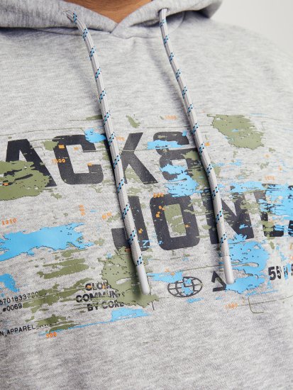 Jack & Jones JCOOUTDOOR Hoodie Light Grey - Sweatshirts & hoodies - Sweatshirts/Hoodies grande taille homme