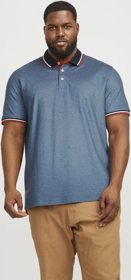 Jack & Jones PAULOS Short Sleeve Polo Denim Blue/PS - Polos - Polos homme grande taille