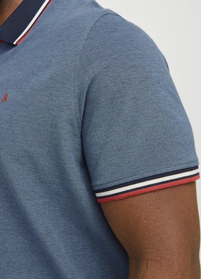 Jack & Jones PAULOS Short Sleeve Polo Denim Blue/PS - Polos - Polos homme grande taille