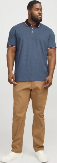 Jack & Jones PAULOS Short Sleeve Polo Denim Blue/PS - Polos - Polos homme grande taille