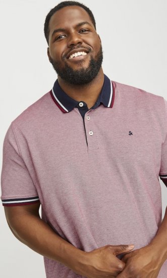 Jack & Jones PAULOS Short Sleeve Polo Rio Red/PS - Polos - Polos homme grande taille