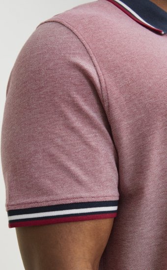 Jack & Jones PAULOS Short Sleeve Polo Rio Red/PS - Polos - Polos homme grande taille
