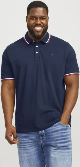 Jack & Jones PAULOS Short Sleeve Polo Navy Blazer - Polos - Polos homme grande taille