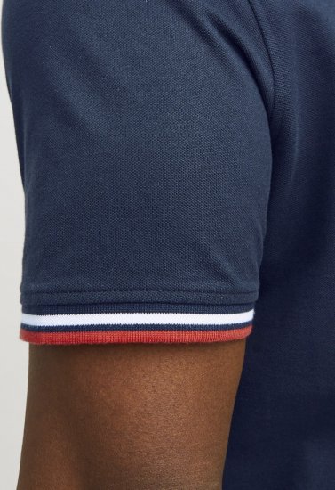 Jack & Jones PAULOS Short Sleeve Polo Navy Blazer - Polos - Polos homme grande taille