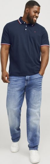 Jack & Jones PAULOS Short Sleeve Polo Navy Blazer - Polos - Polos homme grande taille