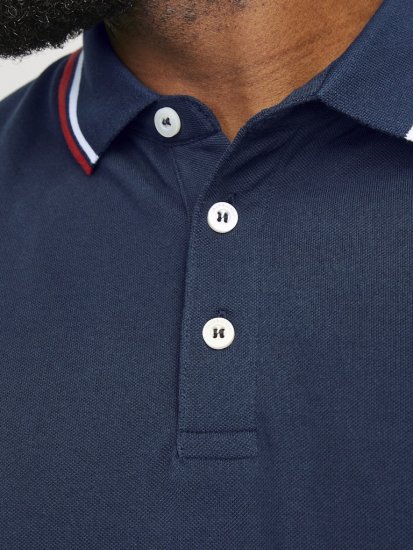 Jack & Jones PAULOS Short Sleeve Polo Navy Blazer - Polos - Polos homme grande taille