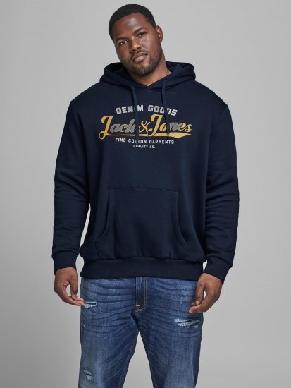 Jack & Jones Elogo Sweat Hood Navy Blazer - Sweatshirts & hoodies - Sweatshirts/Hoodies grande taille homme