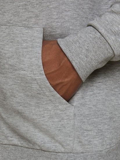 Jack & Jones Basic Sweat Zip Hood Light Grey Melange - Sweatshirts & hoodies - Sweatshirts/Hoodies grande taille homme