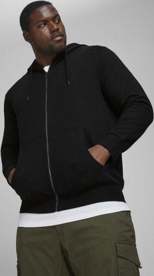 Jack & Jones Basic Sweat Zip Hood Black - Sweatshirts & hoodies - Sweatshirts/Hoodies grande taille homme
