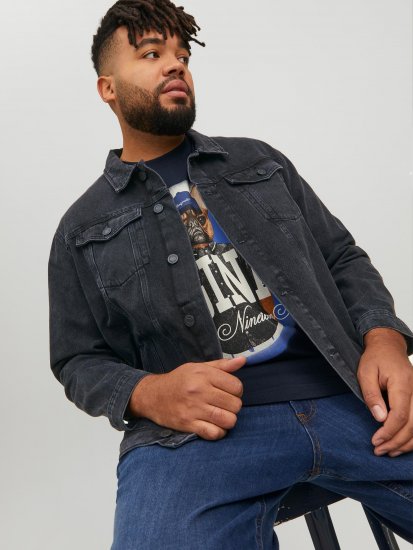 Jack & Jones JJIJEAN Denim Jacket Black Denim - Vestes - Vestes homme grandes tailles