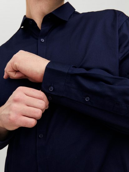 Jack & Jones CARDIFF Dress Shirt Navy - Chemises - Chemises Grandes Tailles Hommes