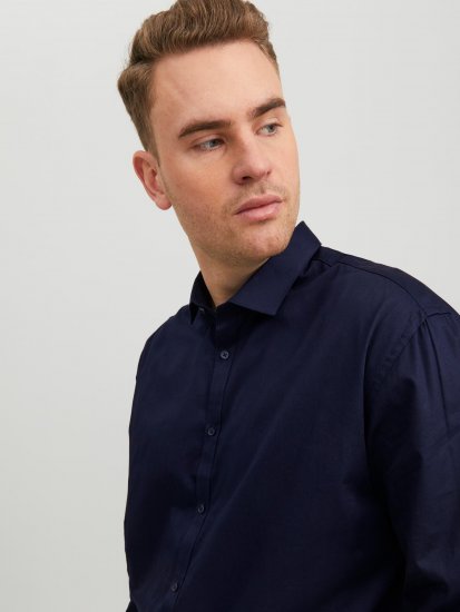 Jack & Jones CARDIFF Dress Shirt Navy - Chemises - Chemises Grandes Tailles Hommes