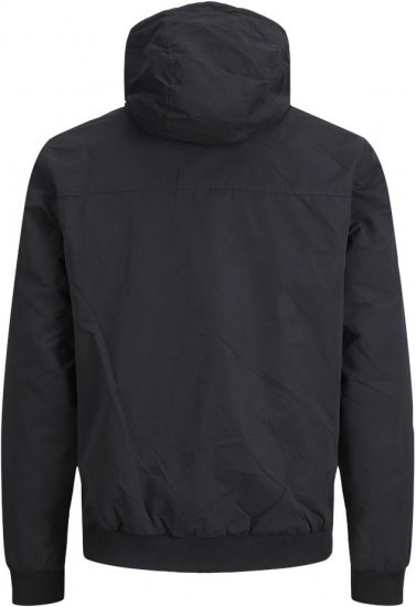 Jack & Jones RUSH SOLID Bomber Jacket with Hood Black - Vestes - Vestes homme grandes tailles