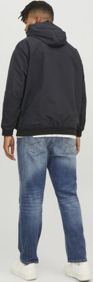 Jack & Jones RUSH SOLID Bomber Jacket with Hood Black - Vestes - Vestes homme grandes tailles